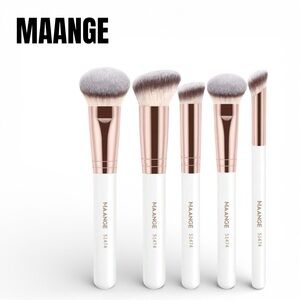 009 MAANGE White and Gold Makeup Brush Set
